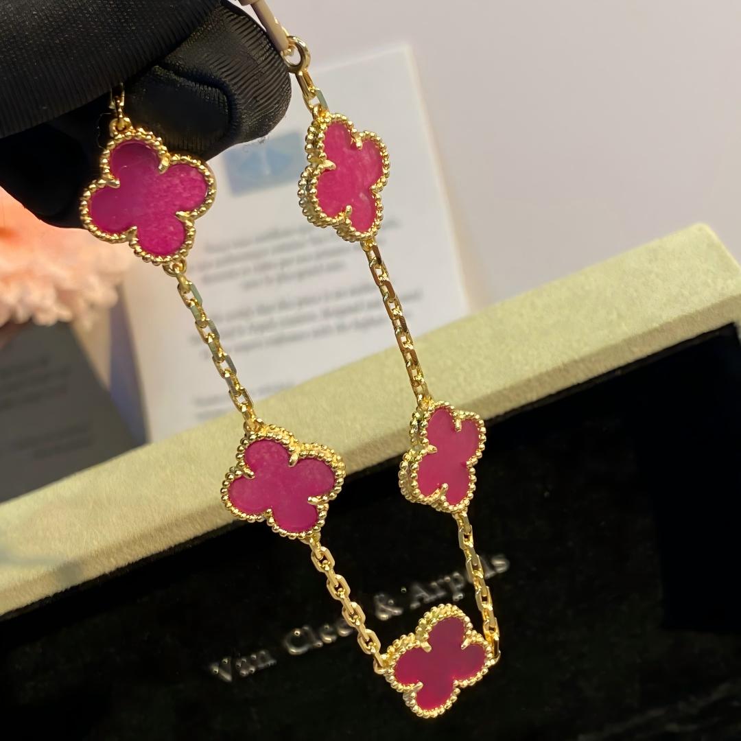 [sparkle Jewelry]sparkle 5 MOTIFS PINK ENAMEL BRACELET