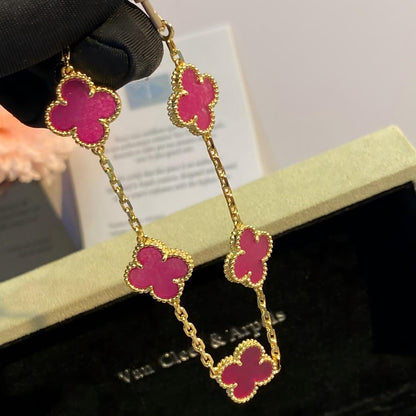 [sparkle Jewelry]sparkle 5 MOTIFS PINK ENAMEL BRACELET