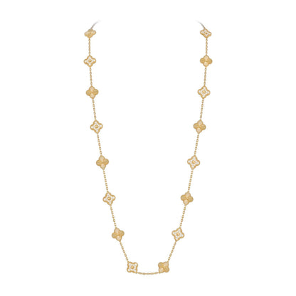 [Sparkle]CLASSIC 20-MOTIF LUCKY CLOVER LONG NECKLACE GOLD COLLECTION