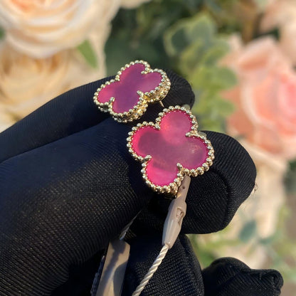 [sparkle Jewelry]NEW sparkle 1 MOTIF PINK ENAMEL STUD EARRINGS