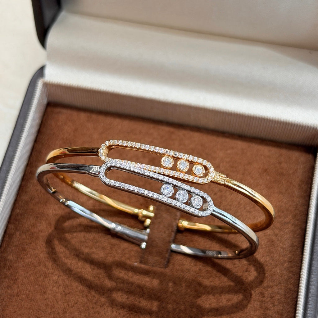 [sparkle Jewelry]Move Pavé Diamond Bangle Bracelet M