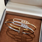 [sparkle Jewelry]Move Pavé Diamond Bangle Bracelet M