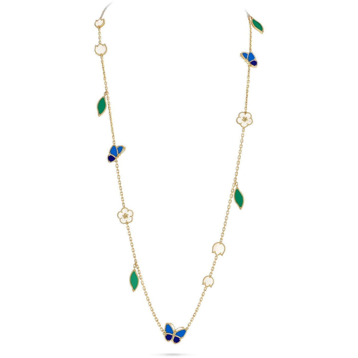 [sparkle Jewelry]LUCKY SPRING BUTTERFLY 15 FLOWER NECKLACE