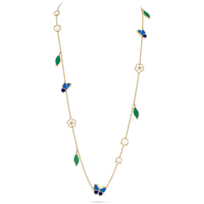 [sparkle Jewelry]LUCKY SPRING BUTTERFLY 15 FLOWER NECKLACE