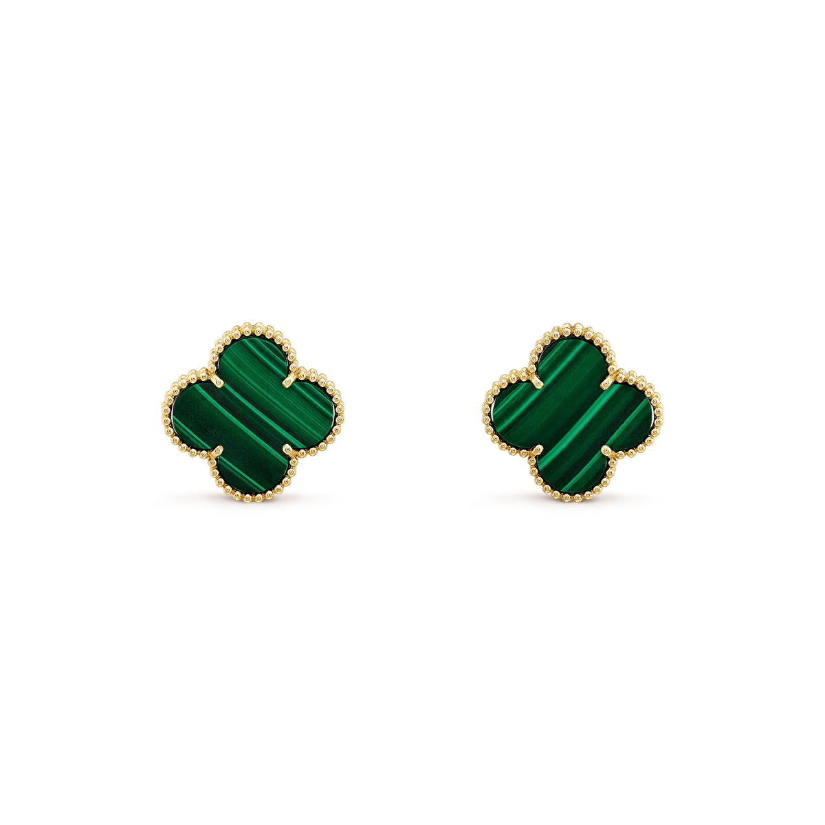 [sparkle Jewelry ]CLOVER MINI 9.5MM MALACHITE  EARRINGS