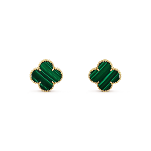 [sparkle Jewelry ]CLOVER MINI 9.5MM MALACHITE  EARRINGS