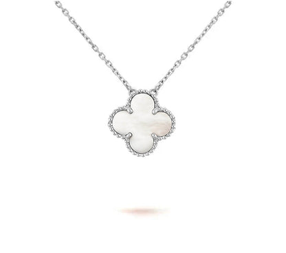 [Sparkle]15MM KLEEBLATT ANHÄNGER HALSKETTE WEISSGOLD KOLLEKTION