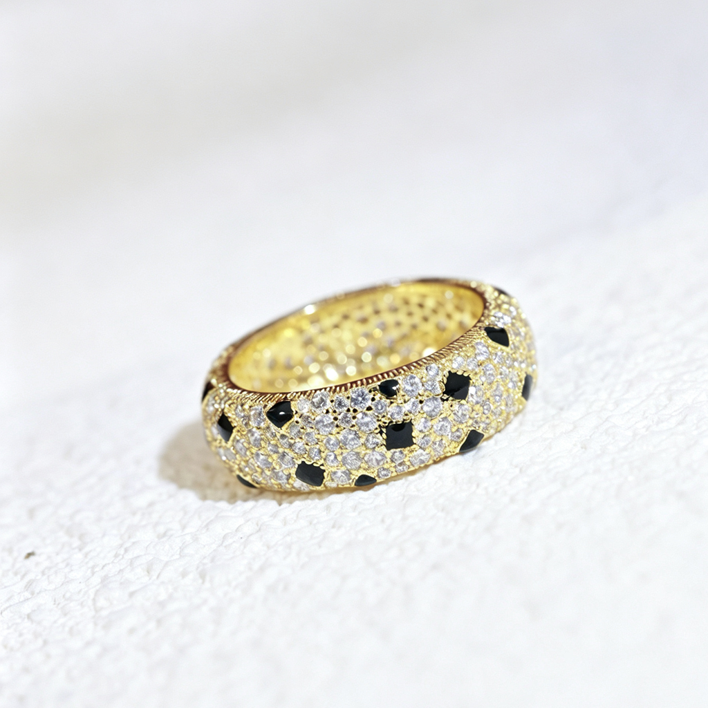 [sparkle Jewelery]PANTHERE SPOTTED FULL DIAMOND RING