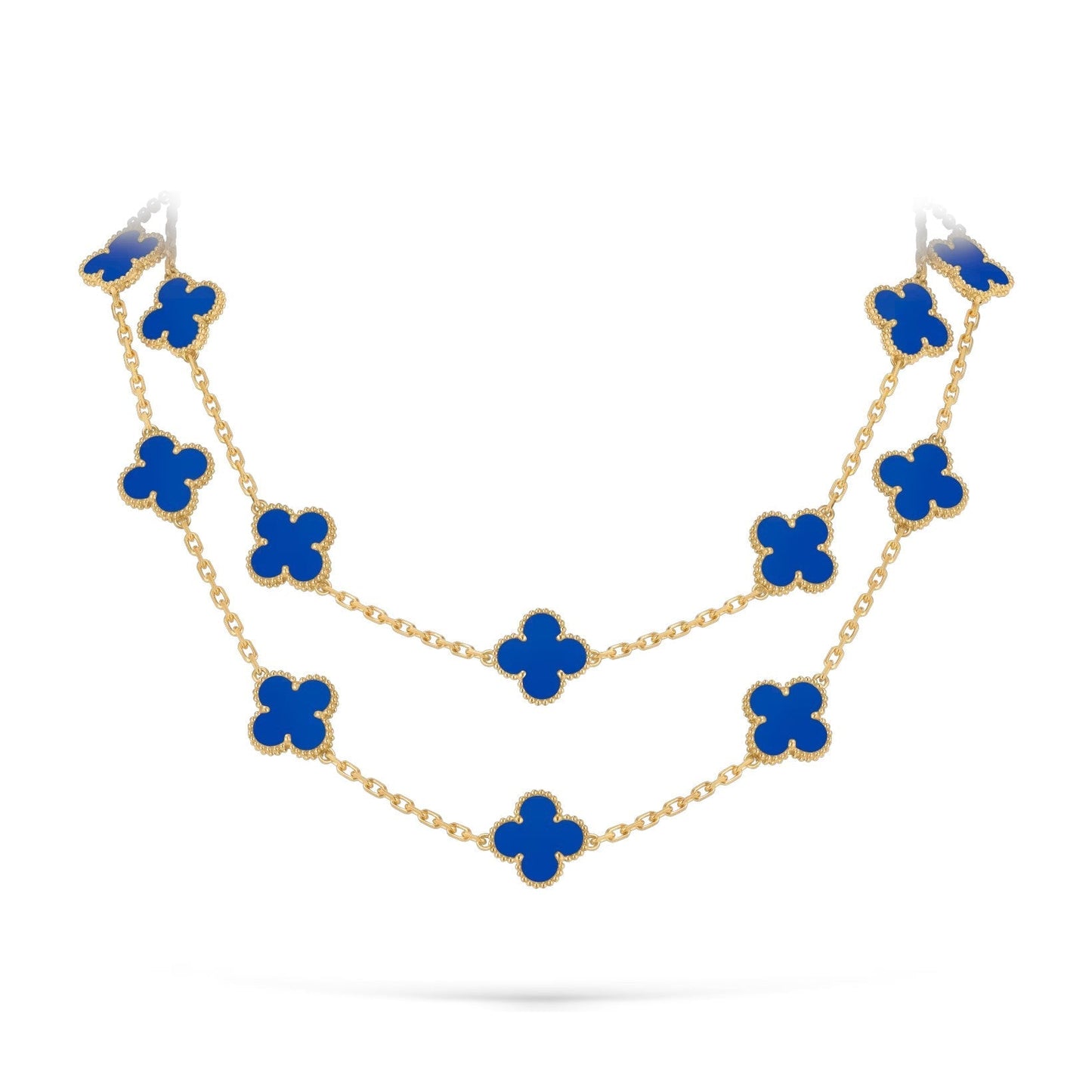 [Sparkle]CLASSIC 20-MOTIF LUCKY CLOVER LONG NECKLACE GOLD COLLECTION
