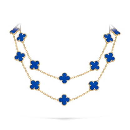 [Sparkle]CLASSIC 20-MOTIF LUCKY CLOVER LONG NECKLACE GOLD COLLECTION