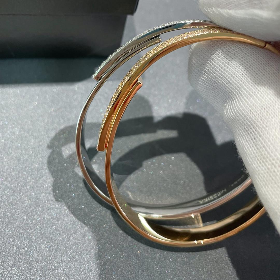 [sparkle Jewelry]Move Noa Rose Gold Pavé Diamond Bangle Bracelet