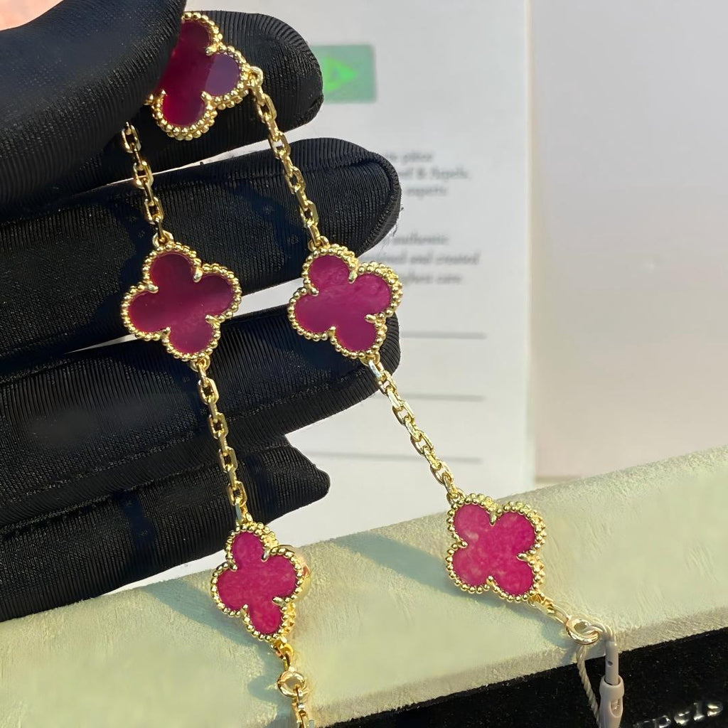 [sparkle Jewelry]sparkle 5 MOTIFS PINK ENAMEL BRACELET
