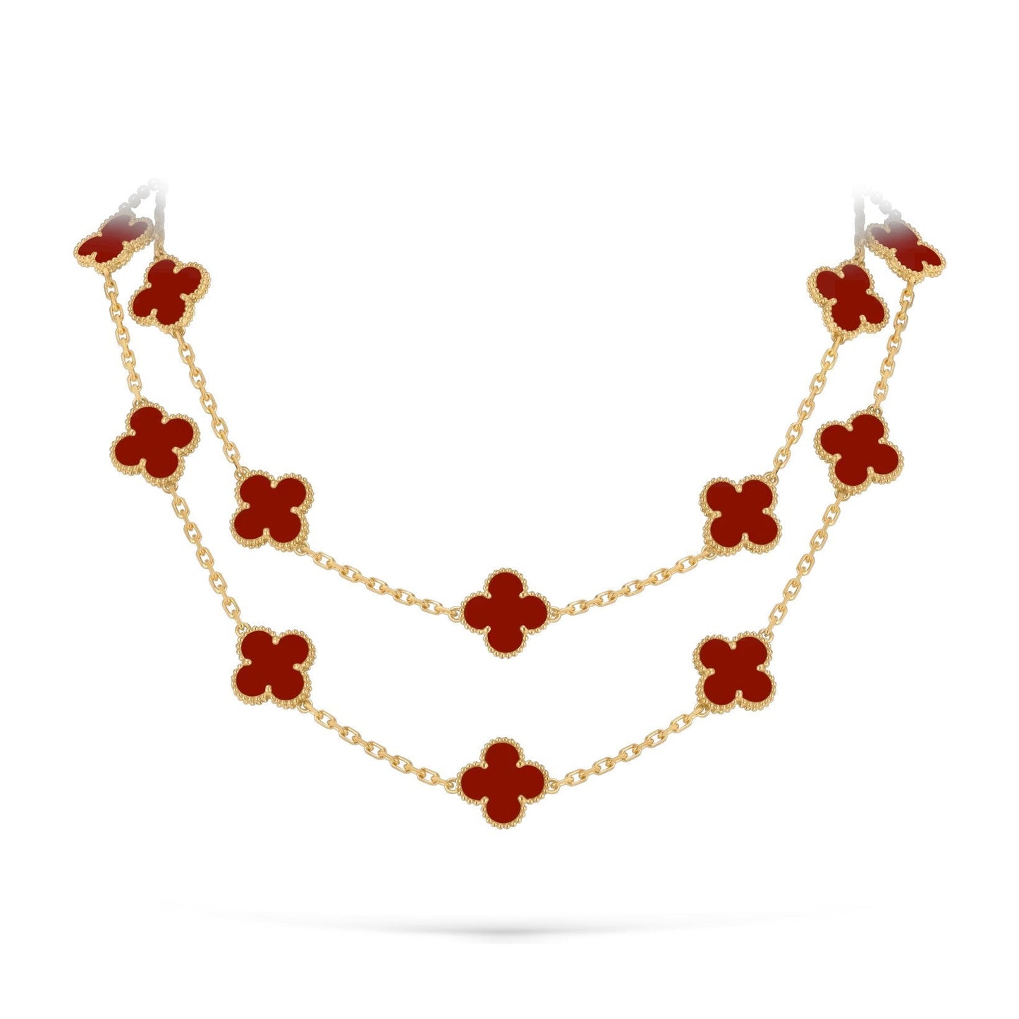 [Sparkle]CLASSIC 20-MOTIF LUCKY CLOVER LONG NECKLACE GOLD COLLECTION