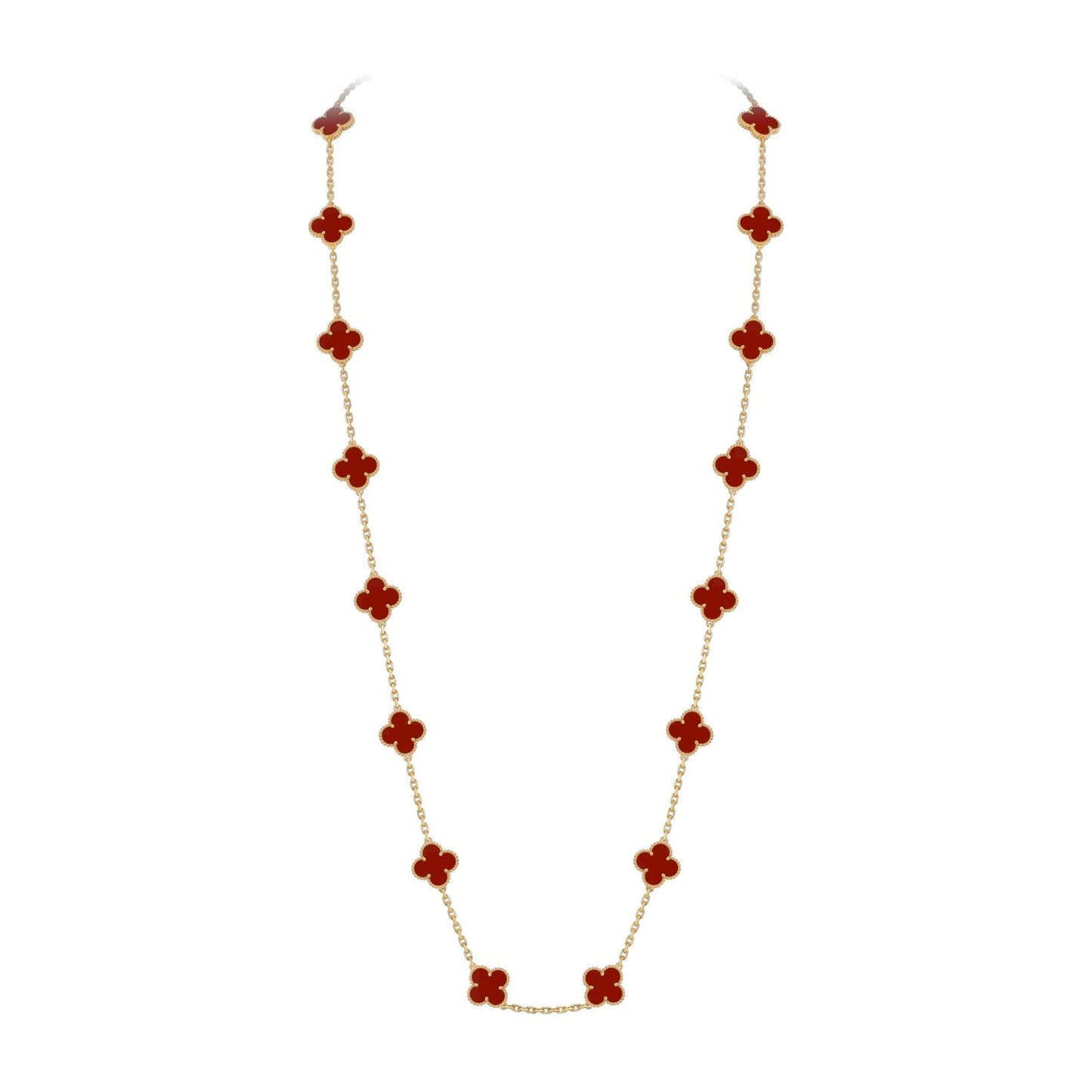 [Sparkle]CLASSIC 20-MOTIF LUCKY CLOVER LONG NECKLACE GOLD COLLECTION