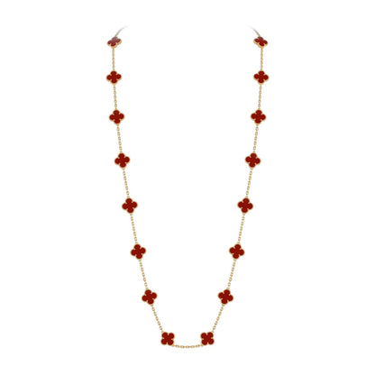[Sparkle]CLASSIC 20-MOTIF LUCKY CLOVER LONG NECKLACE GOLD COLLECTION