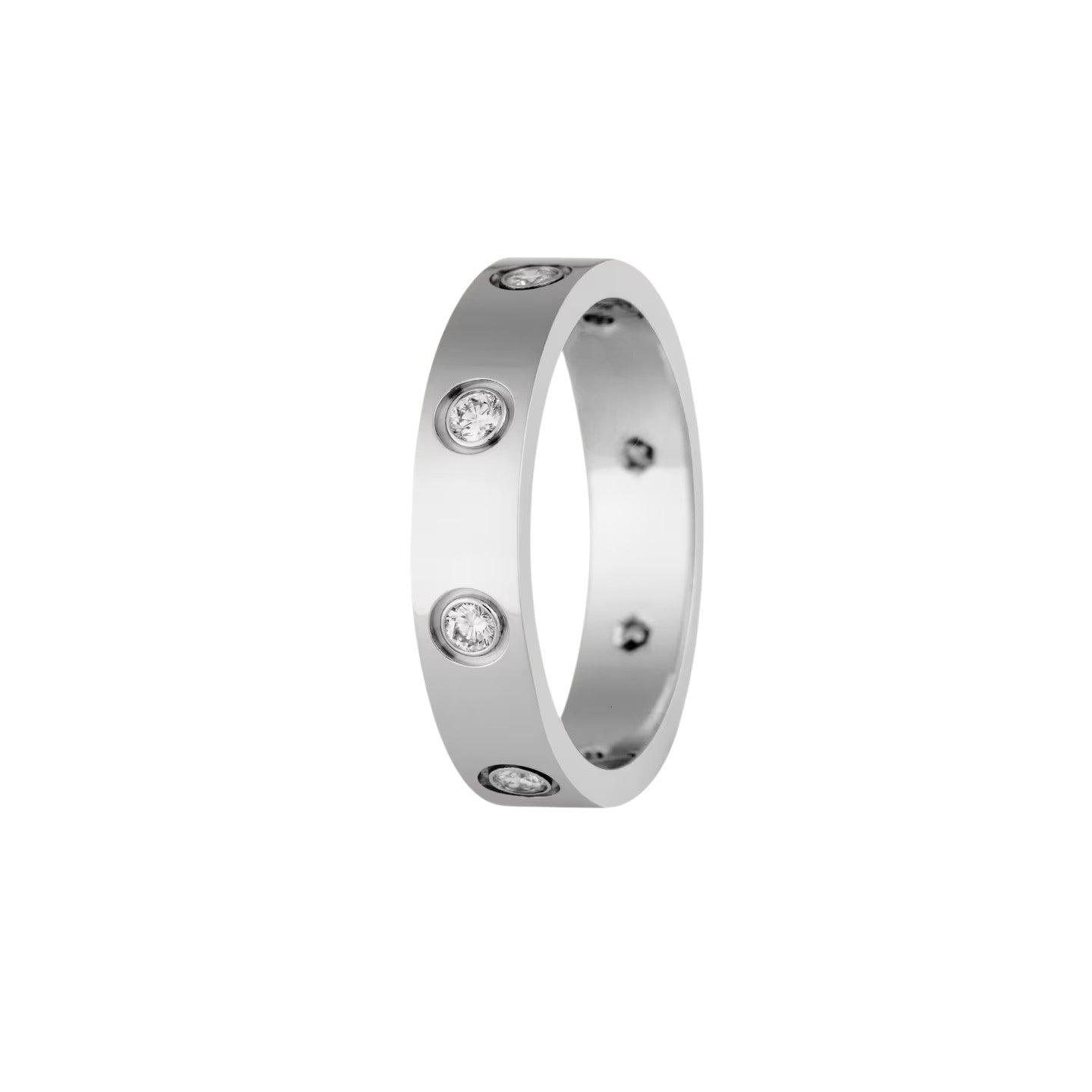 [Sparkle]LIEBE 4MM 8 DIAMANTEN RING