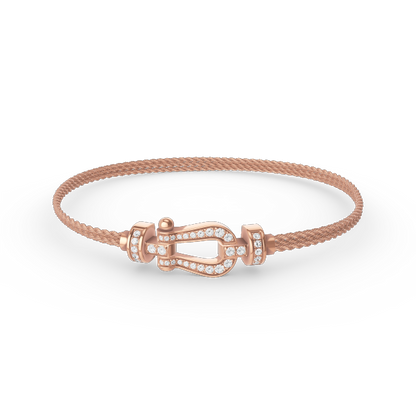 [sparkle Jewelry ]FORCE SMALL HORSESHOE  DIAMOND CHAIN ROPE BRACELET