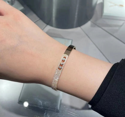 [sparkle Jewelry]Move Noa Rose Gold Pavé Diamond Bangle Bracelet