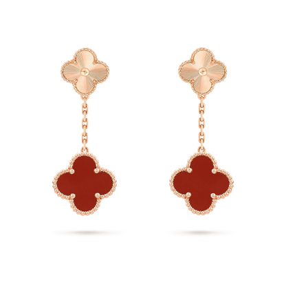[sparkle Jewelry ]CLOVER 2 MOTIF  LASER CARNELIAN EARRINGS