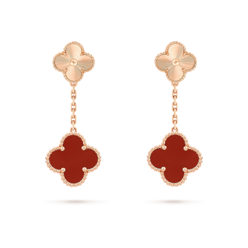 [sparkle Jewelry ]CLOVER 2 MOTIF  LASER CARNELIAN EARRINGS