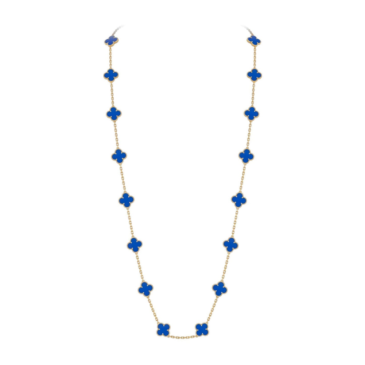 [Sparkle]CLASSIC 20-MOTIF LUCKY CLOVER LONG NECKLACE GOLD COLLECTION