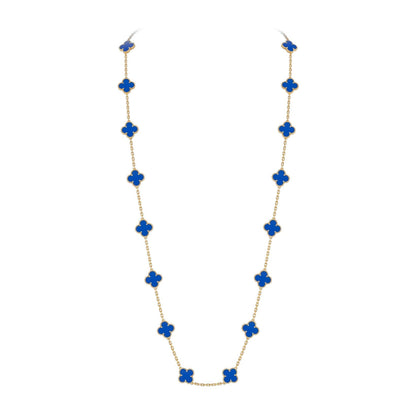 [Sparkle]CLASSIC 20-MOTIF LUCKY CLOVER LONG NECKLACE GOLD COLLECTION