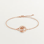 [sparkle Jewelery]LOVE DOUBLE RING FULL DIAMOND BRACELET