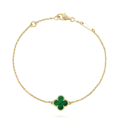 [sparkle Jewelry ]CLOVER BRACELET MALACHITE 1 MOTIF