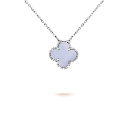 [Sparkle]15MM KLEEBLATT ANHÄNGER HALSKETTE WEISSGOLD KOLLEKTION