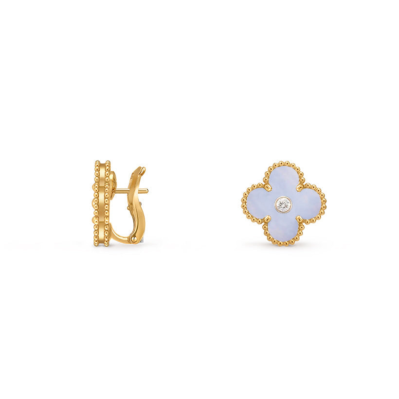 [Sparkle]15MM KLEEBLATT-OHRSTECKER DIAMANT-GOLD-KOLLEKTION