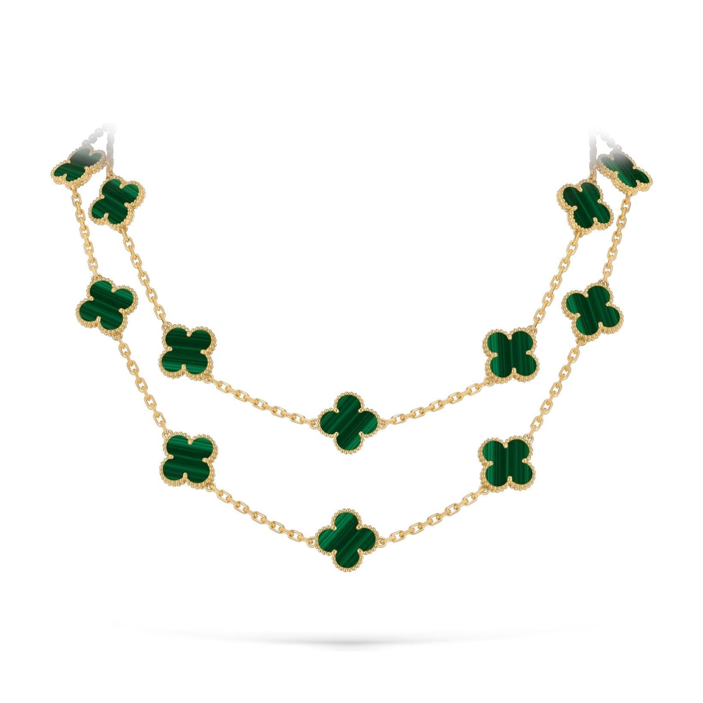 [Sparkle]CLASSIC 20-MOTIF LUCKY CLOVER LONG NECKLACE GOLD COLLECTION