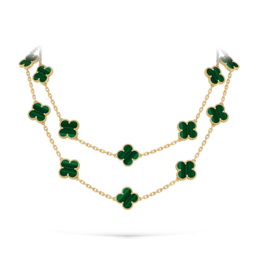 [Sparkle]KLASSISCHES 20-MOTIV GLÜCKSKLEE LANGE HALSKEKETTE GOLD-KOLLEKTION