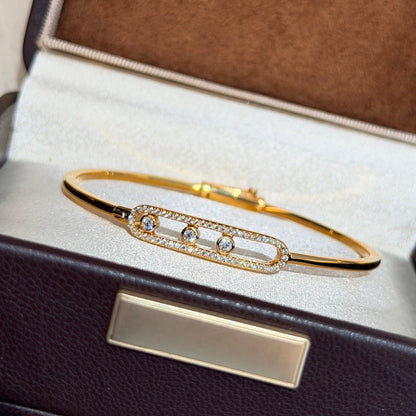 [sparkle Jewelry]Move Pavé Diamond Bangle Bracelet M