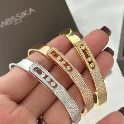 [sparkle Jewelry]Move Noa Rose Gold Pavé Diamond Bangle Bracelet