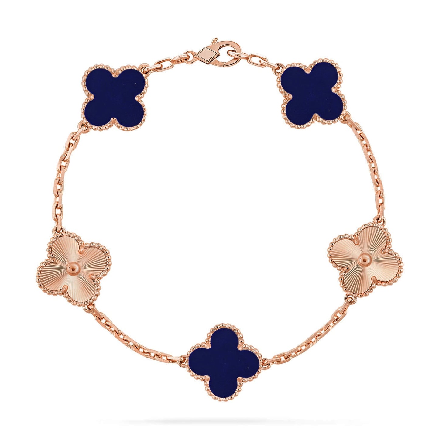 [Sparkle]LUCKY CLOVER 5-MOTIF-ARMBAND – LAPISLAZULI-KOLLEKTION