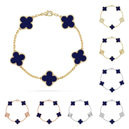 [Sparkle]LUCKY CLOVER 5-MOTIF-ARMBAND – LAPISLAZULI-KOLLEKTION