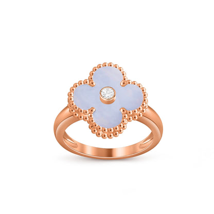 [Sparkle]ラッキー クローバー ダイヤモンドアクセント ローズゴールド リング コレクション