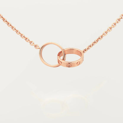 [sparkle Jewelery]LOVE DOUBLE RING NECKLACE