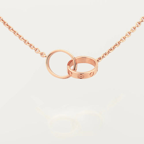 [sparkle Jewelery]LOVE DOUBLE RING NECKLACE