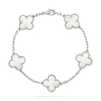 [sparkle Jewelry ]CLOVER WHITE PEARL MOP 5 MOTIF BRACELET COLLECTION