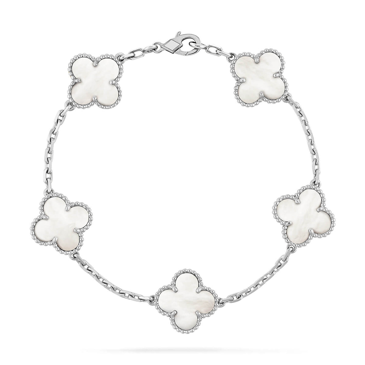 [Sparkle]LUCKY CLOVER 5モチーフ ブレスレット - マザーオブパール コレクション