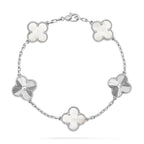 [sparkle Jewelry ]CLOVER WHITE PEARL MOP 5 MOTIF BRACELET COLLECTION