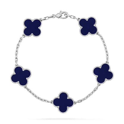 [Sparkle]LUCKY CLOVER 5-MOTIF-ARMBAND – LAPISLAZULI-KOLLEKTION
