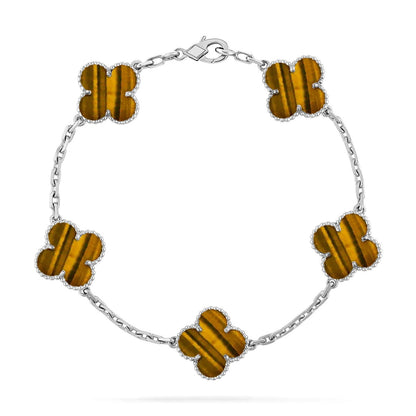 [sparkle Jewelry ] CLOVER 5 MOTIFS TIGER EYE BRACELET COLLECTION