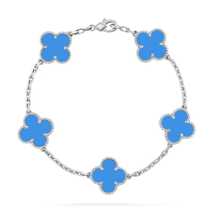 [sparkle Jewelry ] CLOVER 5 MOTIF BLUE AGATE BRACELET COLLECTION