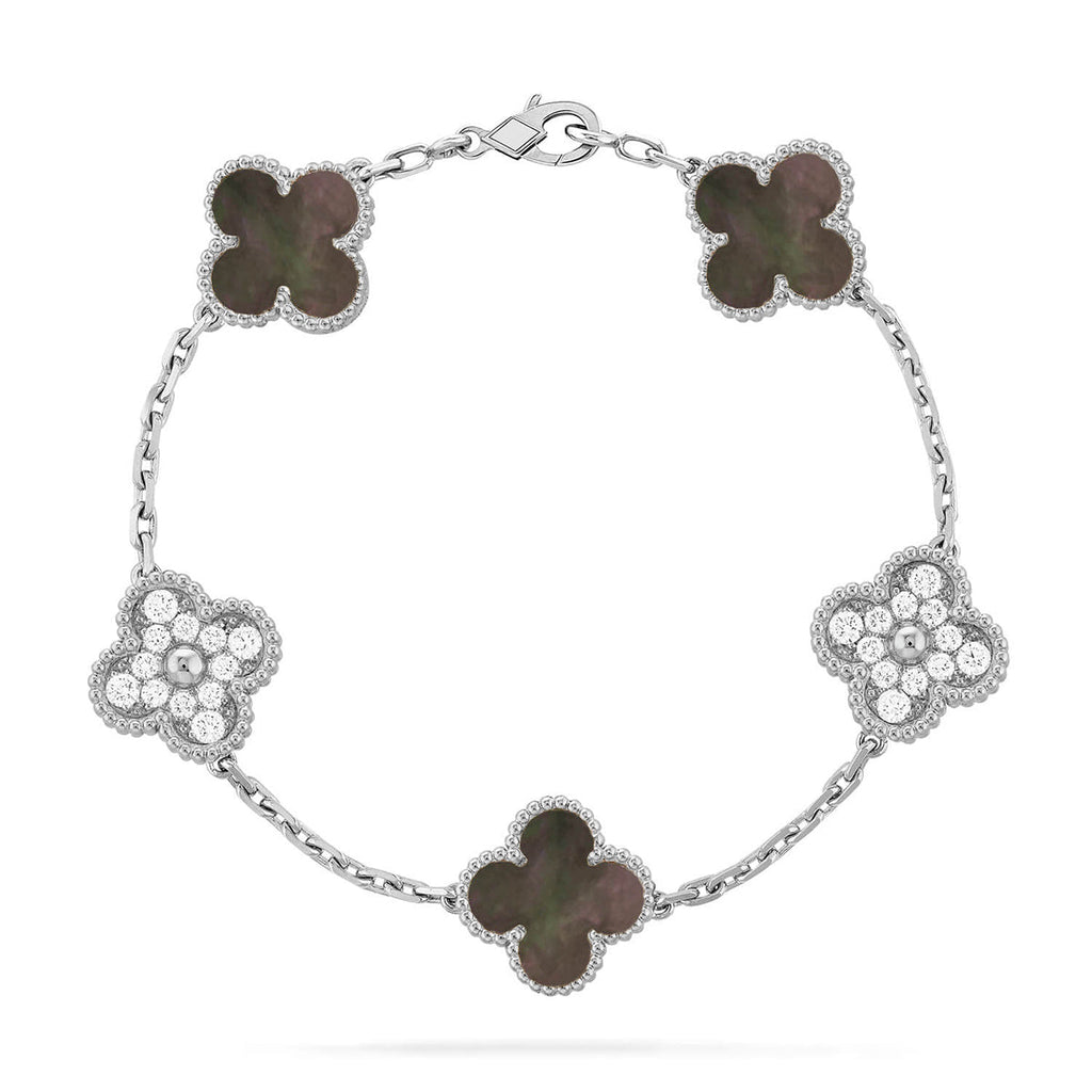 [sparkle Jewelry ] CLOVER 5 MOTIF GRAY MOP BRACELET COLLECTION