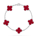 [sparkle Jewelry ] CLOVER 5 MOTIF RED CORNELIAN BRACELET COLLECTION