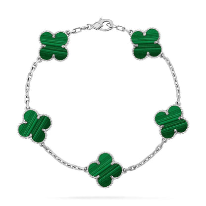 [sparkle Jewelry ] CLOVER 5 MOTIF MALACHITE BRACELET COLLECTION