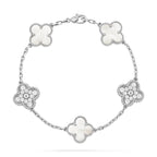 [sparkle Jewelry ]CLOVER WHITE PEARL MOP 5 MOTIF BRACELET COLLECTION