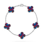 [sparkle Jewelry ]CLOVER 5 MOTIF COLOR GEMSTONES BRACELET COLLECTION